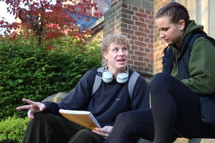 students outside