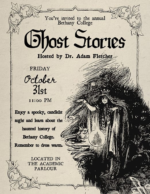 Bethany College Invites Community to Annual Bethany Ghost Stories with Dr. Adam Fletcher