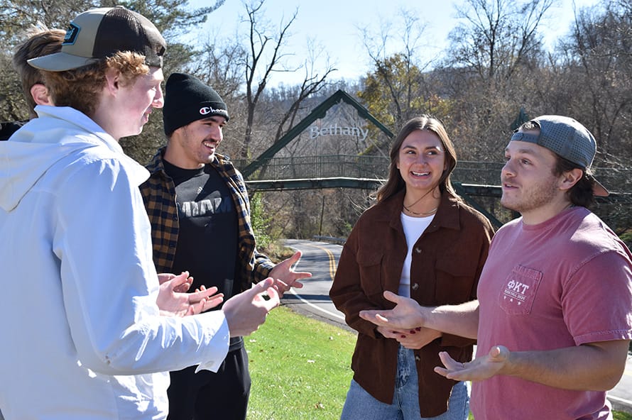 students walking