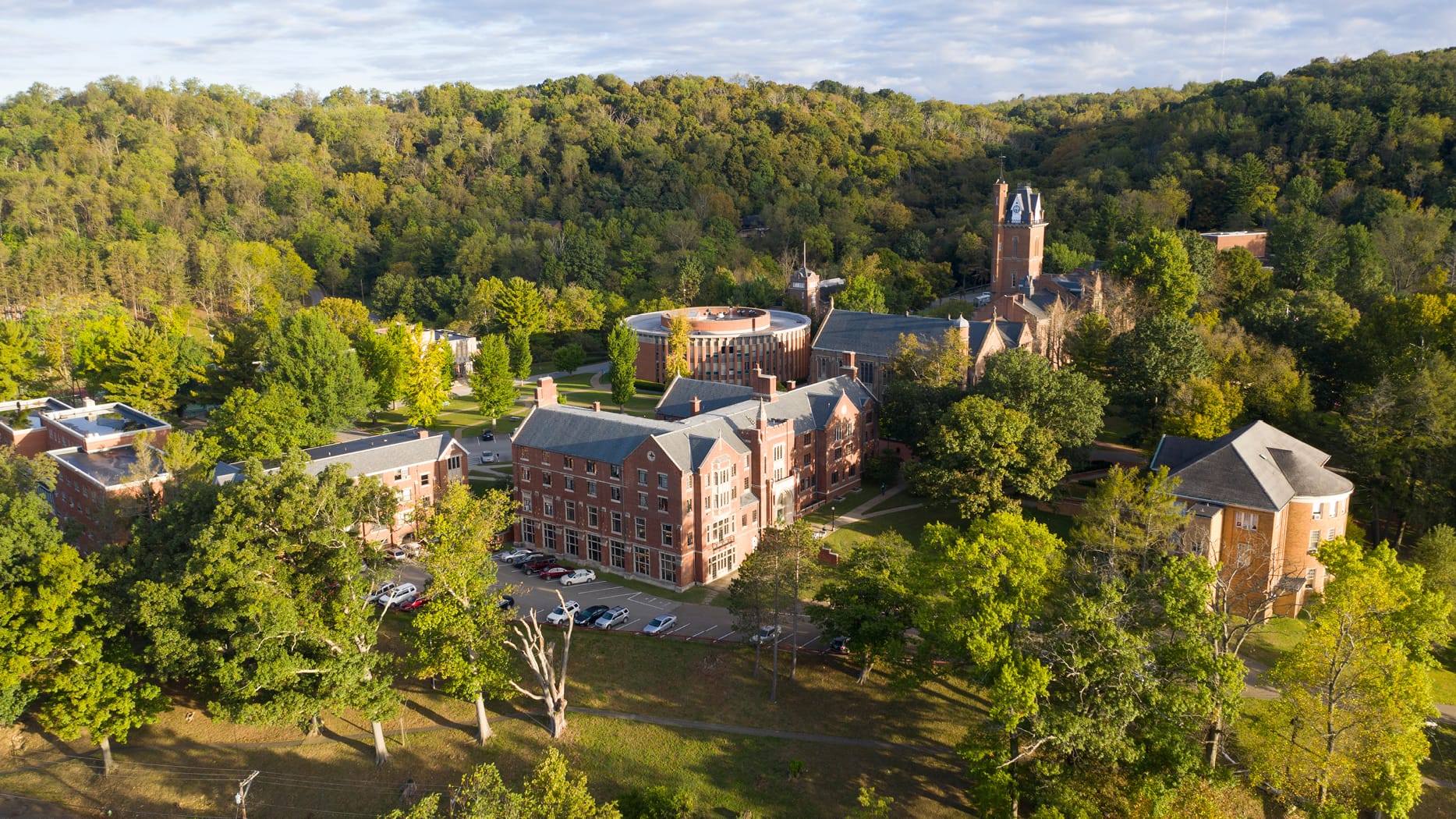 Broad campus view from above